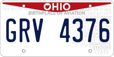 OH license plate GRV4376