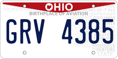 OH license plate GRV4385