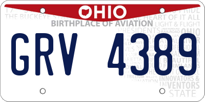 OH license plate GRV4389