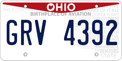 OH license plate GRV4392