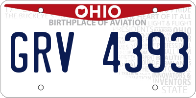 OH license plate GRV4393