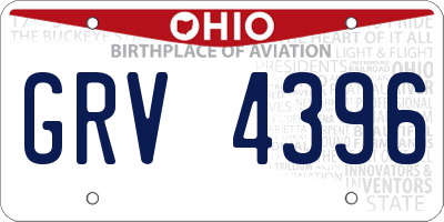 OH license plate GRV4396