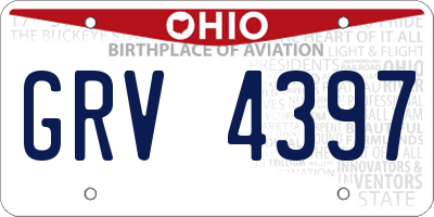 OH license plate GRV4397