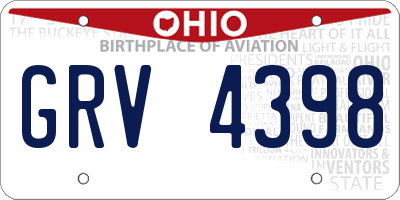 OH license plate GRV4398