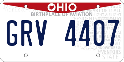 OH license plate GRV4407