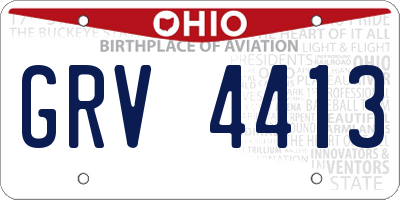 OH license plate GRV4413