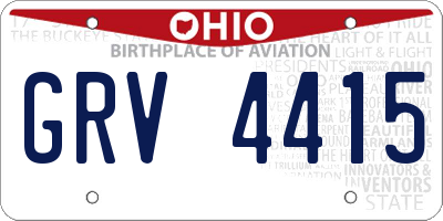 OH license plate GRV4415