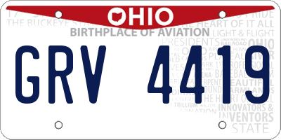 OH license plate GRV4419