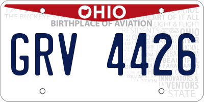 OH license plate GRV4426