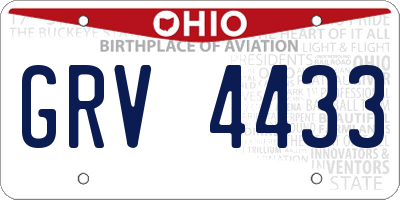 OH license plate GRV4433
