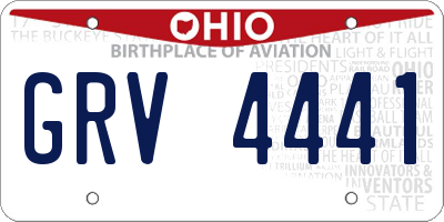 OH license plate GRV4441