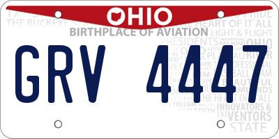 OH license plate GRV4447