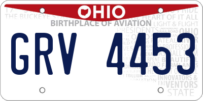 OH license plate GRV4453