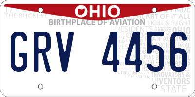 OH license plate GRV4456