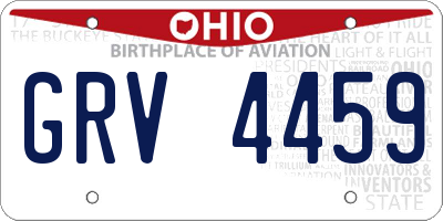 OH license plate GRV4459