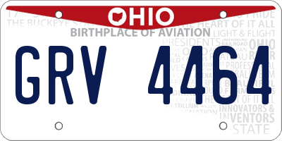 OH license plate GRV4464