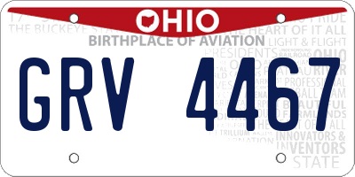 OH license plate GRV4467