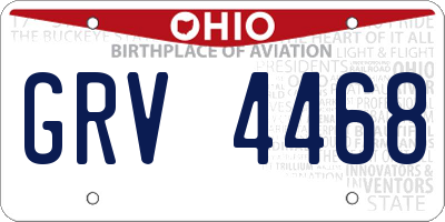 OH license plate GRV4468