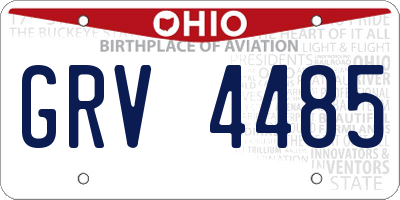 OH license plate GRV4485