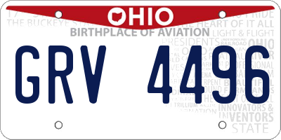 OH license plate GRV4496