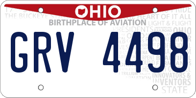 OH license plate GRV4498