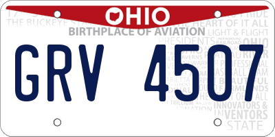 OH license plate GRV4507