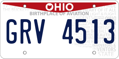 OH license plate GRV4513
