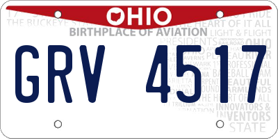 OH license plate GRV4517
