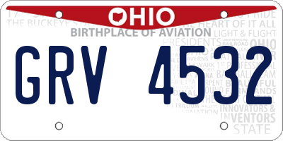 OH license plate GRV4532