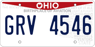 OH license plate GRV4546