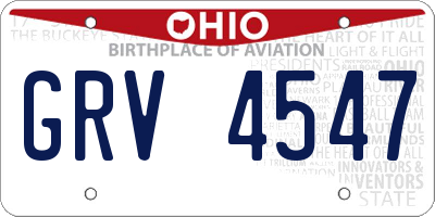 OH license plate GRV4547