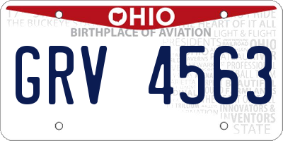 OH license plate GRV4563