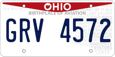 OH license plate GRV4572