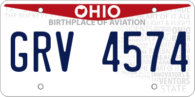 OH license plate GRV4574