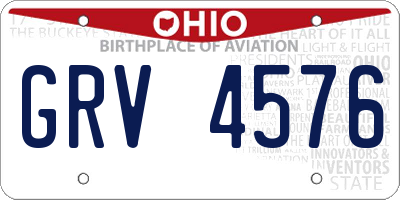 OH license plate GRV4576