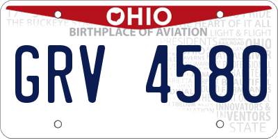 OH license plate GRV4580