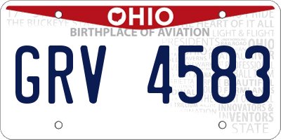 OH license plate GRV4583