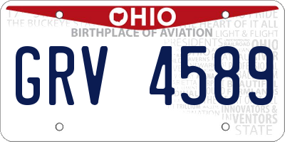 OH license plate GRV4589