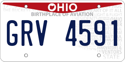 OH license plate GRV4591