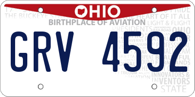 OH license plate GRV4592