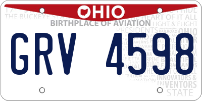 OH license plate GRV4598