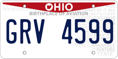 OH license plate GRV4599