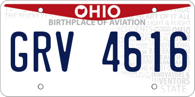 OH license plate GRV4616