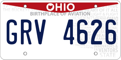 OH license plate GRV4626