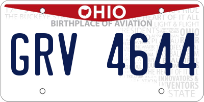 OH license plate GRV4644