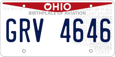 OH license plate GRV4646