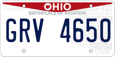 OH license plate GRV4650