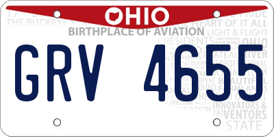 OH license plate GRV4655