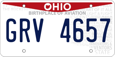 OH license plate GRV4657
