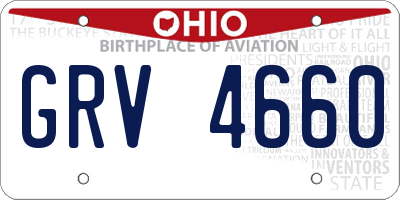 OH license plate GRV4660